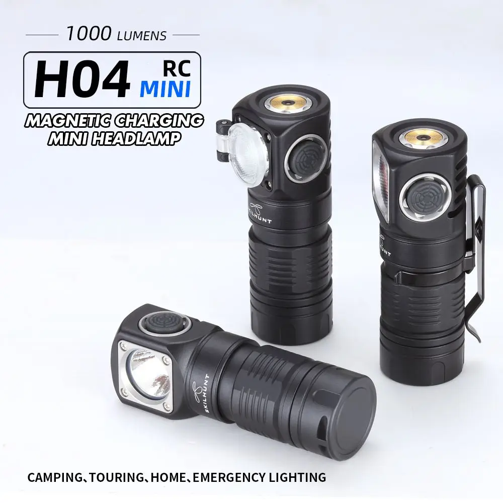 

Skilhunt H04 H04R H04F RC Mini 1000 lumen USB magnetic rechargeable LED headlamp Customized UI falshlight include 18350 BAT