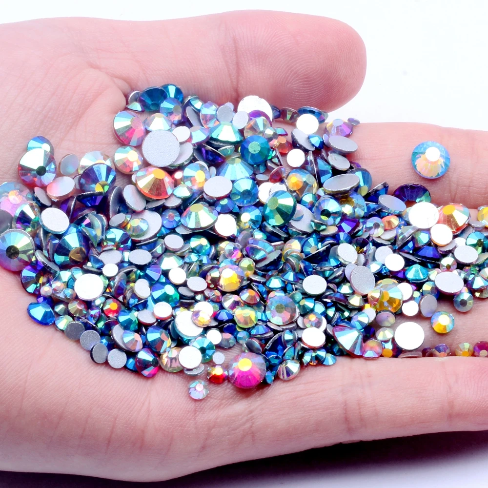 

Mixed AB Colors Non Hotfix Crystal Rhinestones For Nails Art Decoration Flatback Glue On Strass Diamonds DIY Crafts Decorations