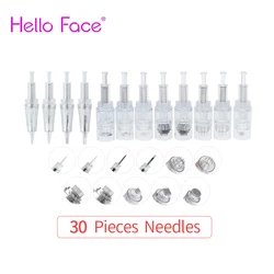 Derma pen Cartridge 30 pcs MTS Tip Nanopore microneedling Needle Spiral Slot for Electric Microneedle Pen Stainless Steel Needle