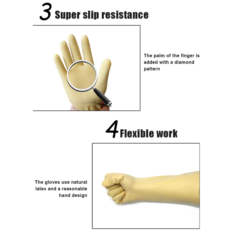 Long Protective Gloves Acid Resistant Chemical Protection Latex Industrial Gloves for Work FOU99