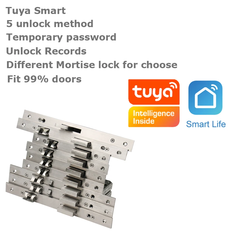 Wifi Tuya APP Electronic Door Lock Biometric Fingerprint 13.56mhz IC Card Password Mobile Phone Unlock Remotely Smart Home