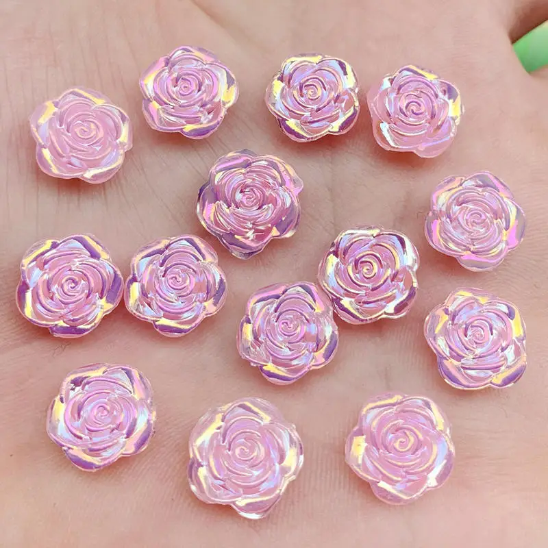 Mix Colors Cute Resin Rose Flowers Flatback Cabochon DIY Jewelry/Craft Decoration 12mm 120pcs -B56*2