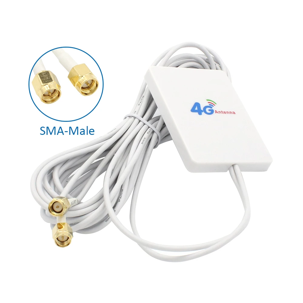 Antena plana WiFi 4G LTE, conector 3M TS9 SMA macho crc9, compatible con Huawei ZTE router, antena de módem, Cable 3M