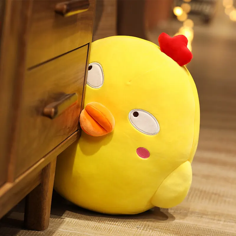 25-65cm Cute Chicken Plush Toys Kawaii Cartoon Little Yellow Chicken Doll Soft Stuffed Chick Animal Pillow Xmas Gifts for Kids