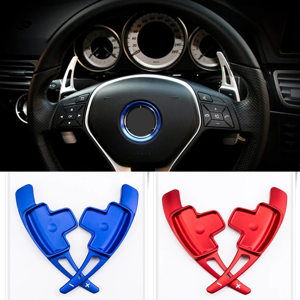 

For Mercedes Benz A B M Class W166 W246 GLK SLK CLA GLA Car Steering Wheel Paddle Shift Extension Shifters DSG Sticker styling