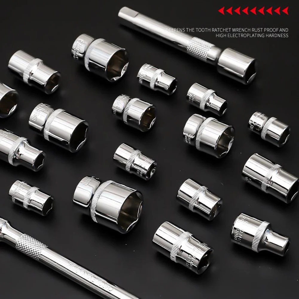 Conjuntos de ferramentas manuais kit de ferramentas de reparo do carro conjunto caixa de ferramentas mecânicas para casa 1/2 3/8 1/4 polegadas chave de soquete conjunto kit de chave de fenda de catraca