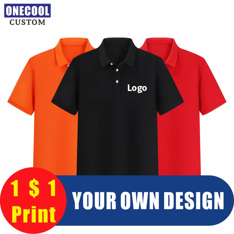 High Quality Polo Shirt Custom Printed Logo Embroidered Solid Color Men And Women Polo Shirt Casual Shirt Brand Text ONECOOL