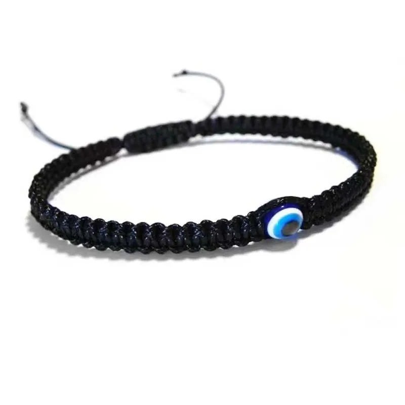 Men's Black Cord Evil Eye Macrame Boyfriend Gift Bracelet Jewelry