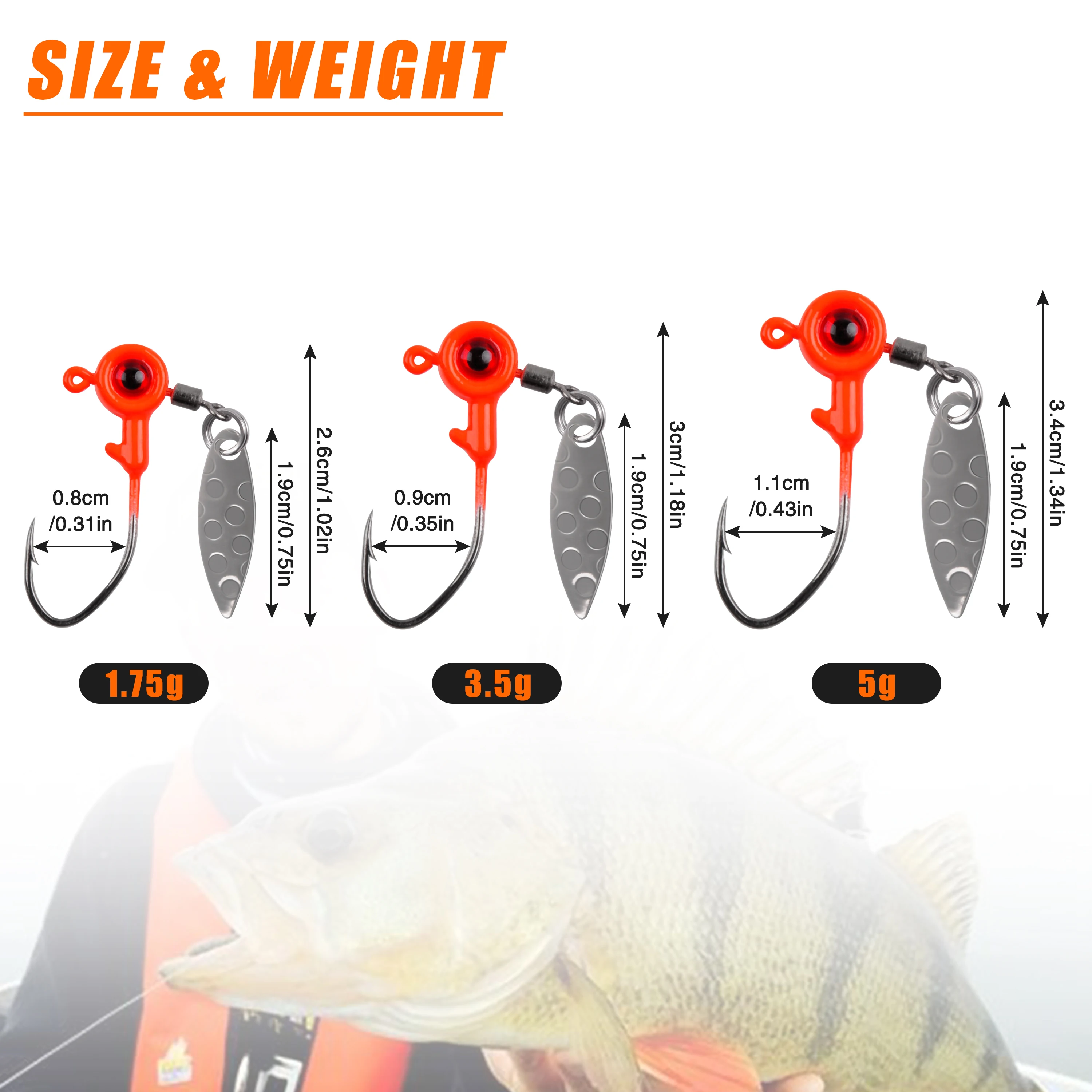 10PCS Jig Heads Freshwater Fishing Lures Jig Head With Eye Ball Painted Hooks Fishing Jigs For Bass Crappie