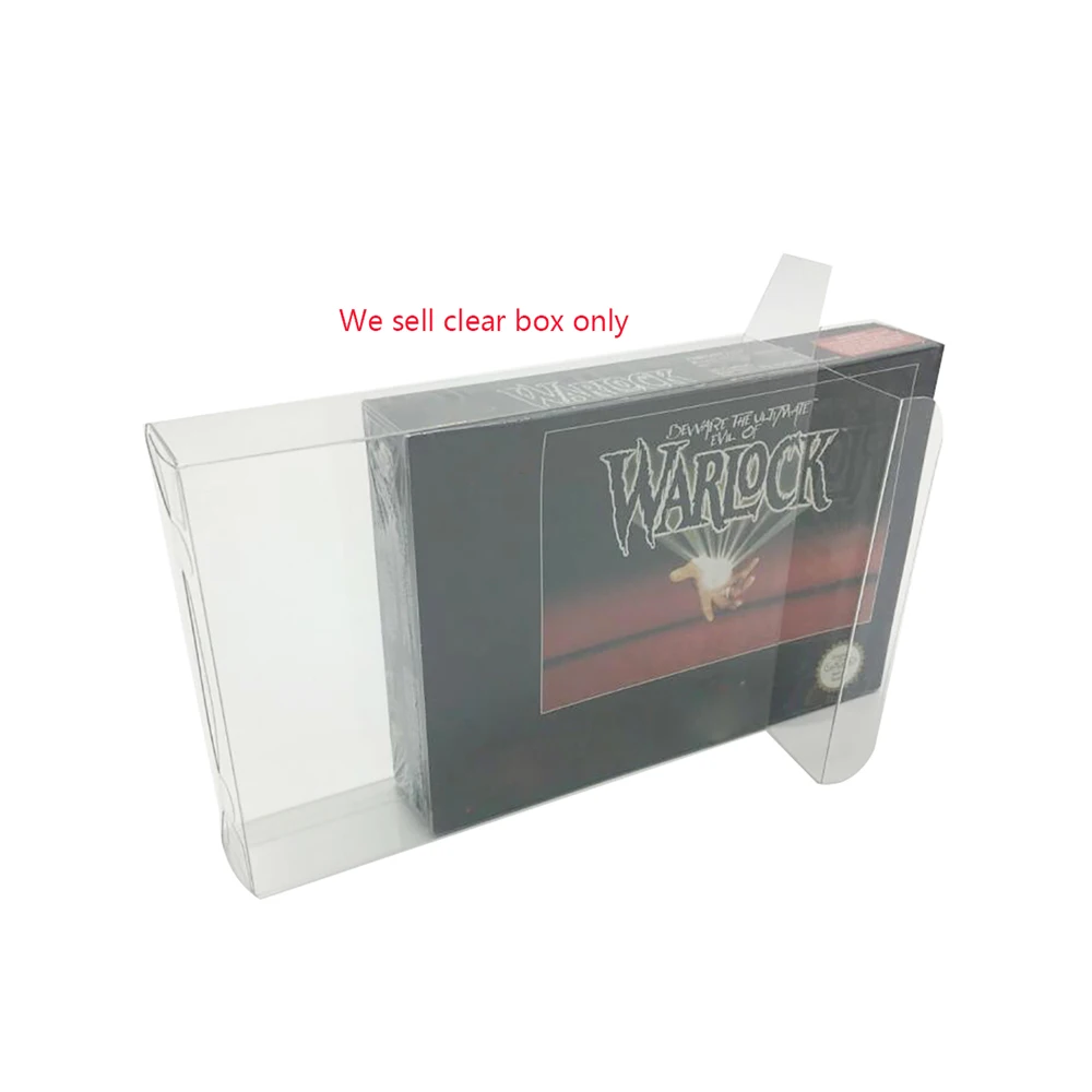 

Clear transparent PET box cover For SNES US version game card storage protection collection box Protective Box