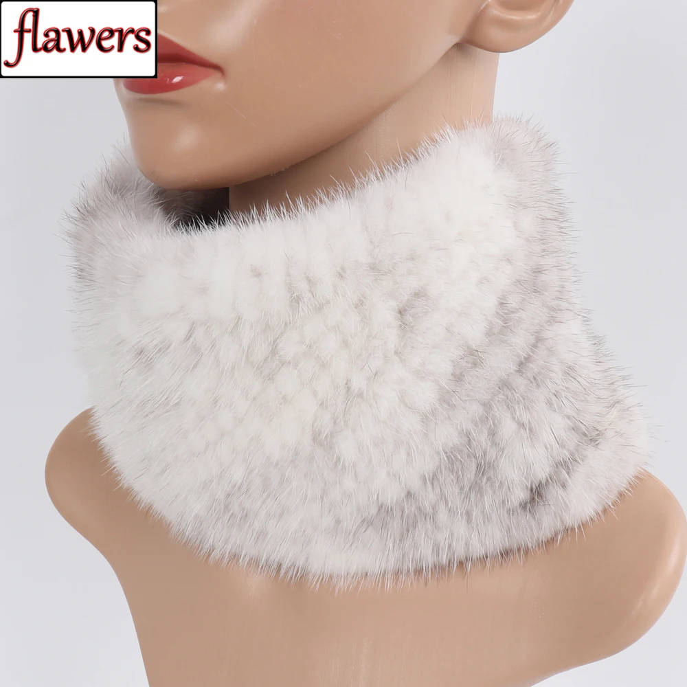 

2024 New Winter Knitted Real Fur Scarves Women Genuine Fur Scarves Ring Headband Female Scarves Lady Warm Mink Fur Shawls Wraps