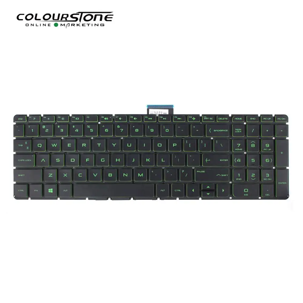Keybard-teclado para portátil con letras verdes 15-ab 15-BC, Original de EE. UU., teclado interno, novedad