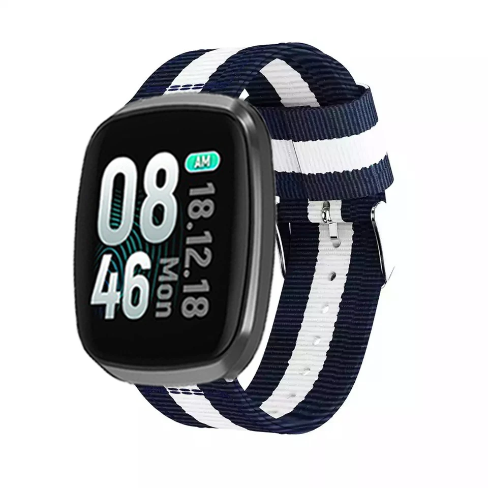 Nylon for fitbit versa bands 22.5mm sport Replacement Woven breathable and comfortable interchangeable strap