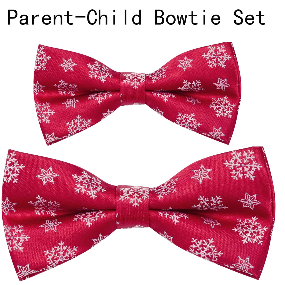 

Ricnais Brand New Parent-child Christmas Bowtie Set Santa Claus Tree Silk Bow Tie For Men & Boys Christmas Festival Party Gifts