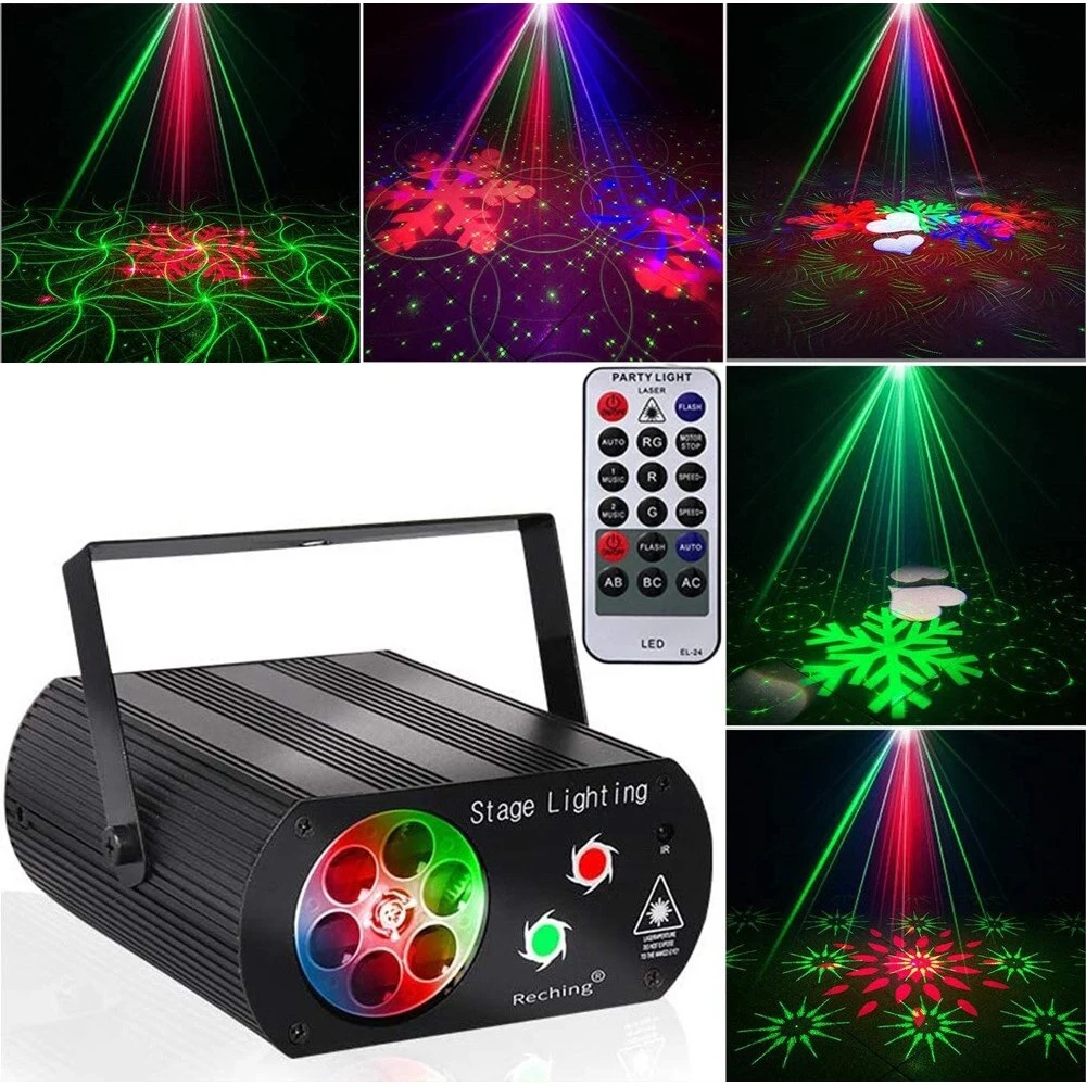 

3IN1 60 Patterns Mini Patterns Projector DJ Environment Light Dance Party Christmas Stage Lighting Disco Lamp Show Holiday Xmas