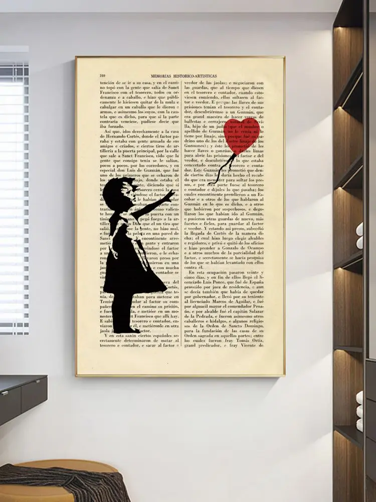 Banksy Street Graffiti Art Print Banksy Street Art Stencils Book Poster Room Gift Wall Decor Poster Dictionary Art Wall Painting