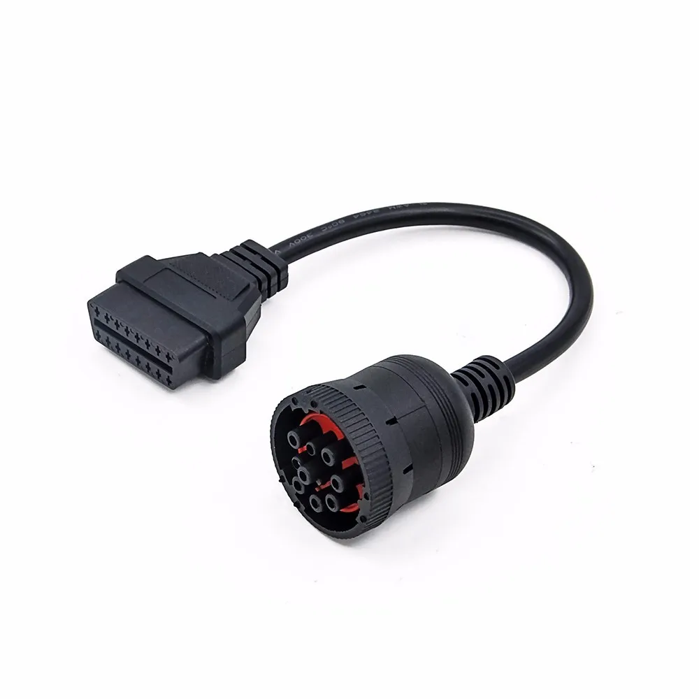 

Deutsch J1939 9pin to 16pin OBDII OBD2 Female Cable for Truck Diagnosctic Round Connector