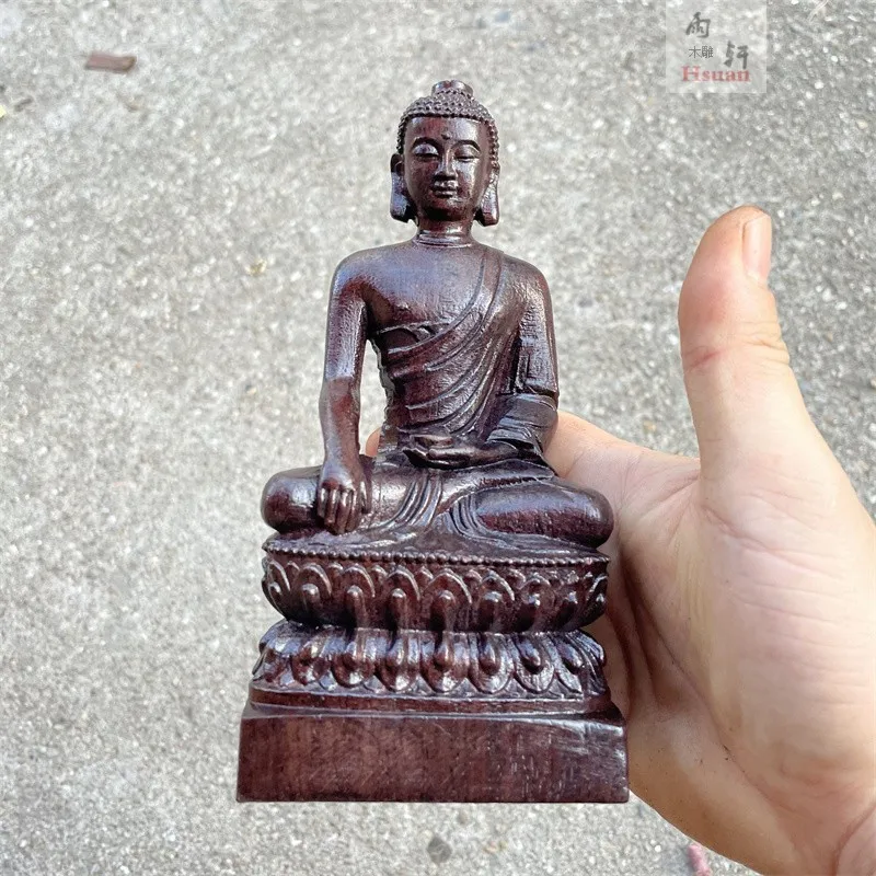 

17*8.5*5.5cm Handmade Wood Carving Auspicious Carving Buddhist Pharmacist Figurine Home Putting Decorate /Hand Pieces Cratfs