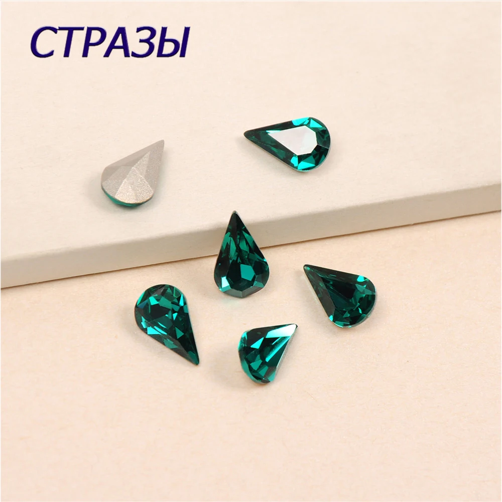 

4300 Strass Teardrop Blue Zircon crystal sew on rhinestones Sewing Jewelry Beads for dress making,jewelry decoration