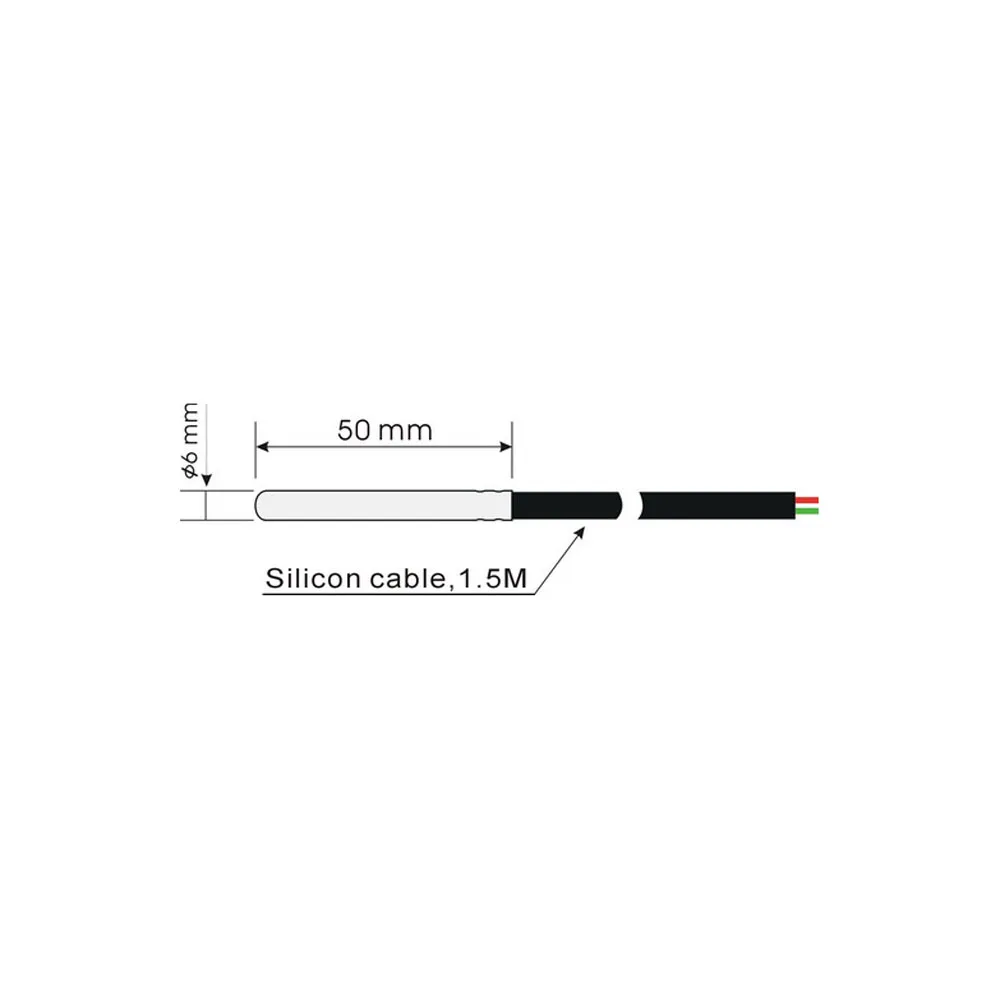 SR PT1000 Temperature Sensor A01 2 Wire with Silicone Gel Coated -50-180 centigrade Originally for Solar controller 6*50mm probe