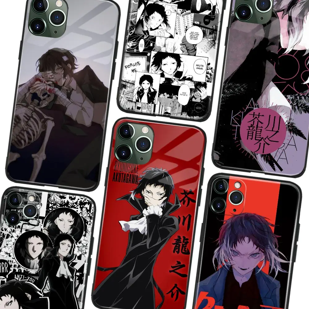 Akutagawa Japanese Anime Soft Silicone Phone Case Shell FOR iPhone 7 8 15 Plus X XR XS 11 12 13 Mini 14 15 Pro Max