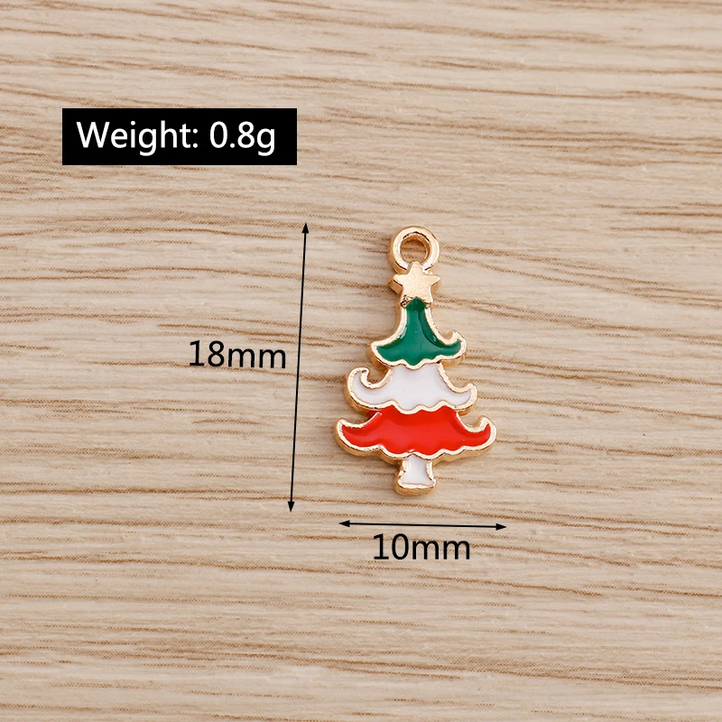 10 stücke Mix Emaille Weihnachten Charms für Schmuck Machen Santa Claus Baum Handschuhe Charms Anhänger für DIY Halsketten Ohrringe Geschenke – Detail 15