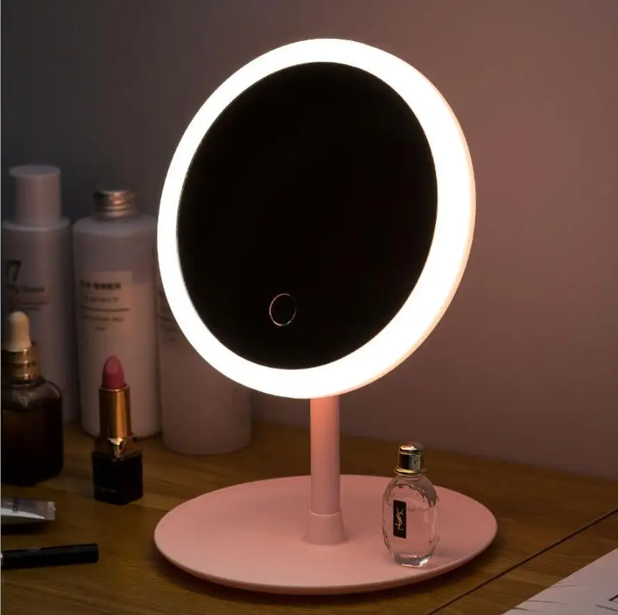 3 Color Modes 1X Magnifying LED Makeup Mirror Light USB Rechargeable Vanity Mirror Lamp Table Mirror Lights With Touch Switch