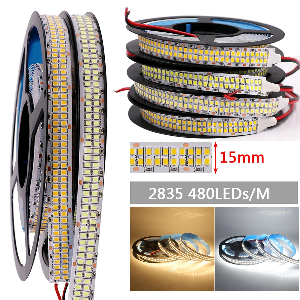 5M LED Lights 12V 2835 LED Strip IP65 Waterproof Ribbon Diode 60/120/240 Leds/M Flexible LED Tape Room Decor White /Warm White