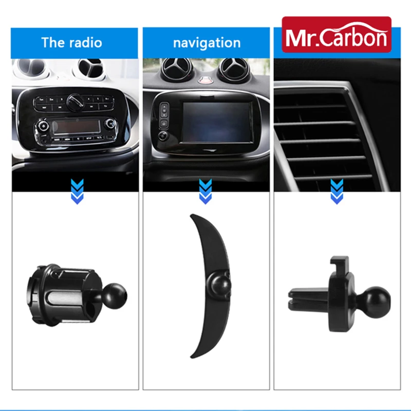 Car mobile phone Bracket navigation frame gravity Bracket For Mercedes Smart 451 453 Fortwo Forfour interior Accessories