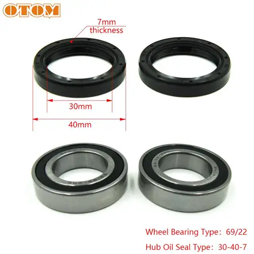 Imagen 2 del producto OTOM motocicleta 30*40*7 sello de aceite y rodamientos de rodillos de dirección de cubo de rueda delantera 69/22 para YAMAHA YZ125 YZ250 YZ250F YZ400F YZ 450F