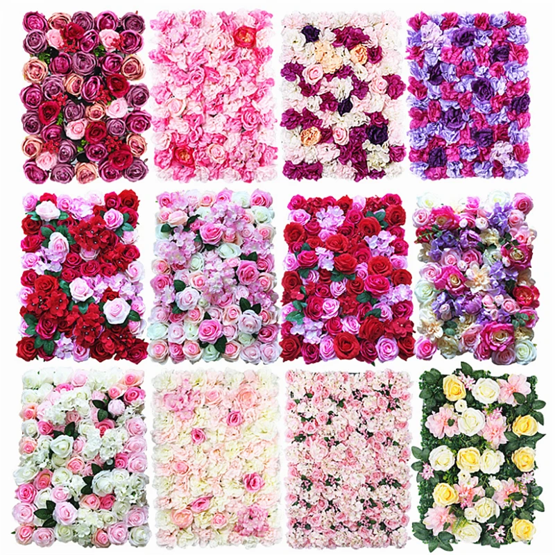 

40X60cm Silk Rose Flower Wall Artificial Flower Wedding Decor Wall Photography Backdrops Hair Salon Background Fake Flowers