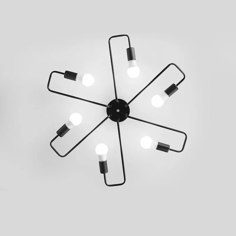 New Loft Vintage Ceiling Lamp bedroom Matte Black/White Modern Led Ceiling lamp Fixtures retro Home Chandeliers for Kitchen