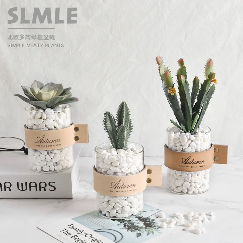 

Simulation plant potted indoor decoration small potted succulent green plant simulation flower ornament combination