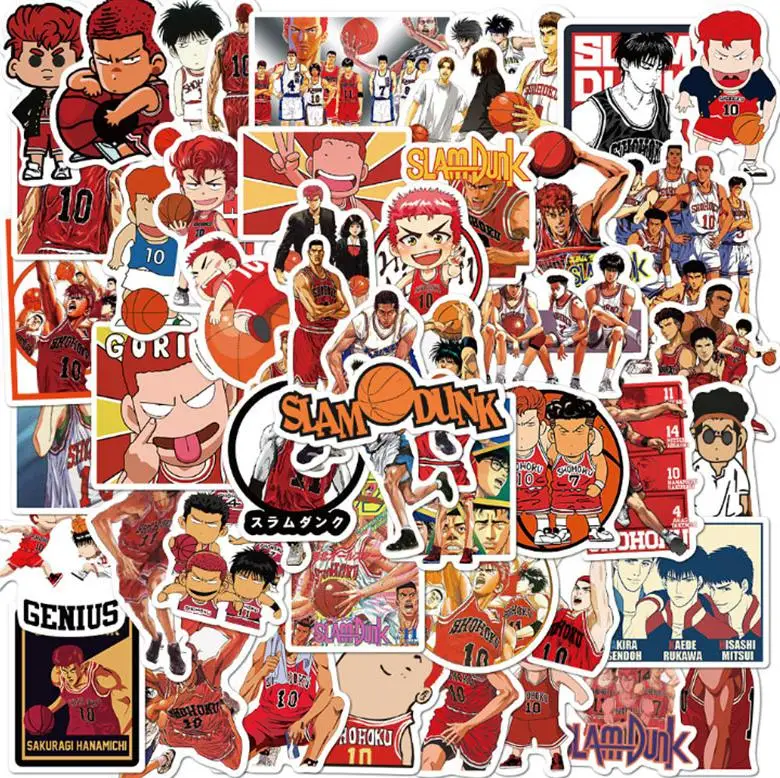 10/30/50pcs Slam Dunk Anime Sticker Classic Manga Cool Sticker  Bike Mobile Laptop Kids Toys Diy Car Guitar Fridge Decal Sticker