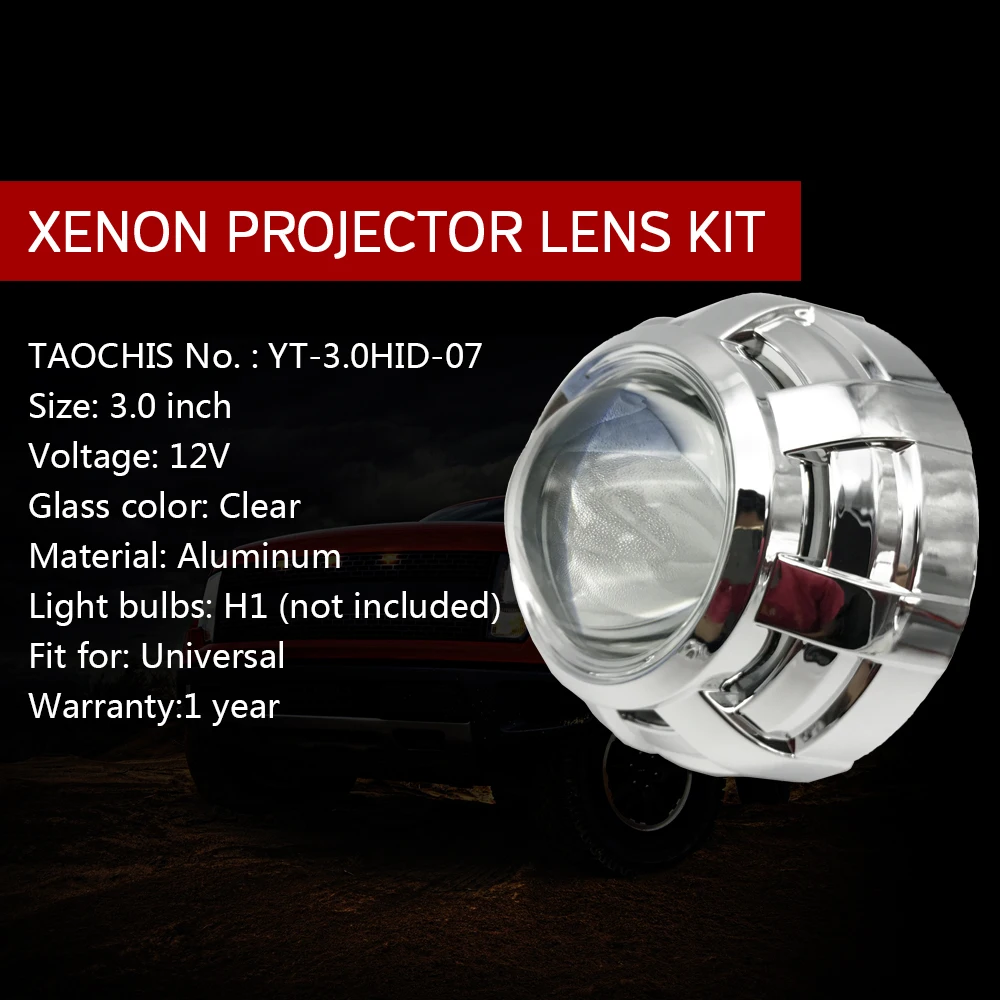 TAOCHIS 3.0 inch WST Projector Lens Kit Bi xenon With Shroud APP control angel eyes Modify Head Light