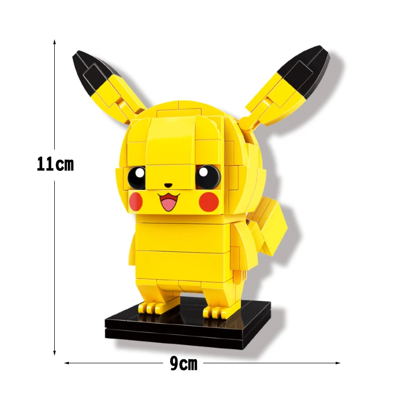 BrickHeadz Pokemon Pikachu Elf Ball Pocket Monsters Building Blocks Bricks Set Classic Anime Movie Dolls Model Kids Cartoon Toys