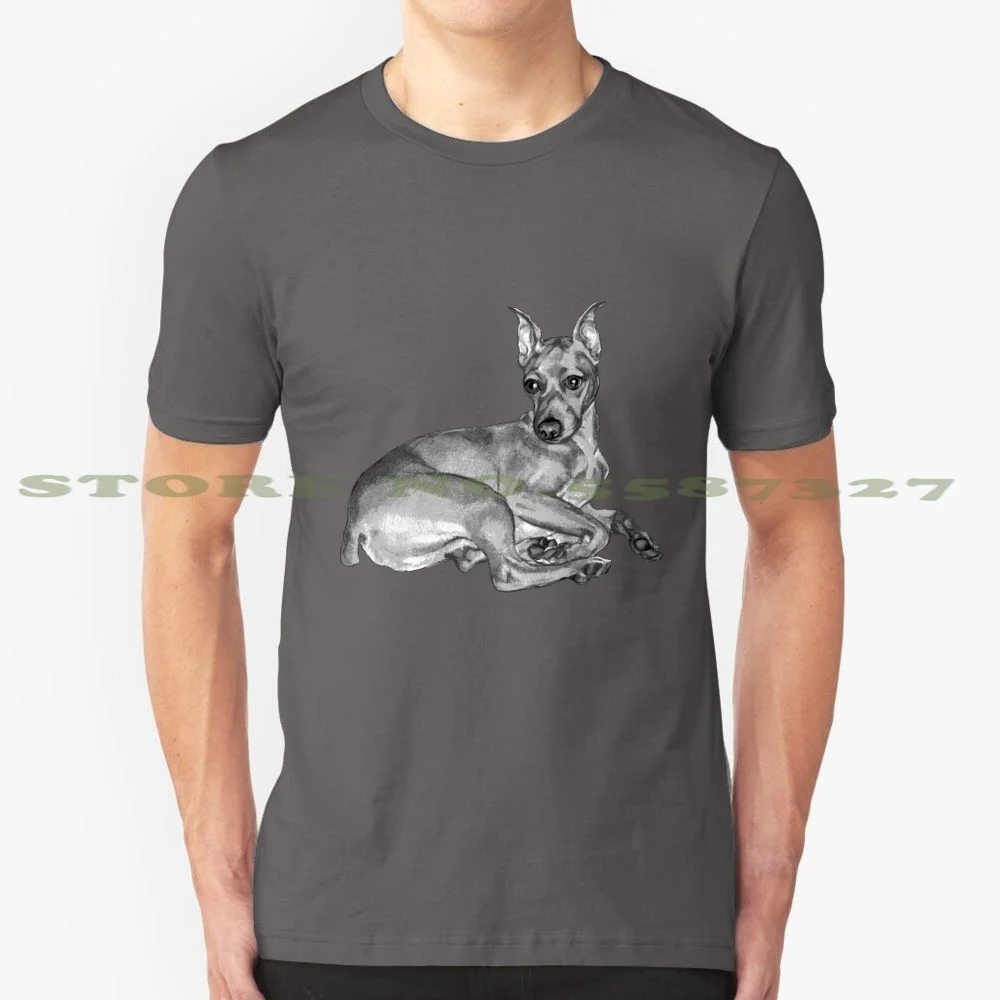 

Zen Mini Pinscher ~ черно-белая 100% хлопковая Футболка мини Pinscher собак дзен черный и белый олень, как изящное искусство