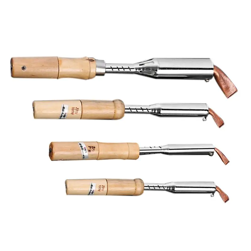 

220V Heavy Duty Electric Soldering Iron 75W 100W 150W 200W High Power Soldering Iron Chisel Tip Wood Handle