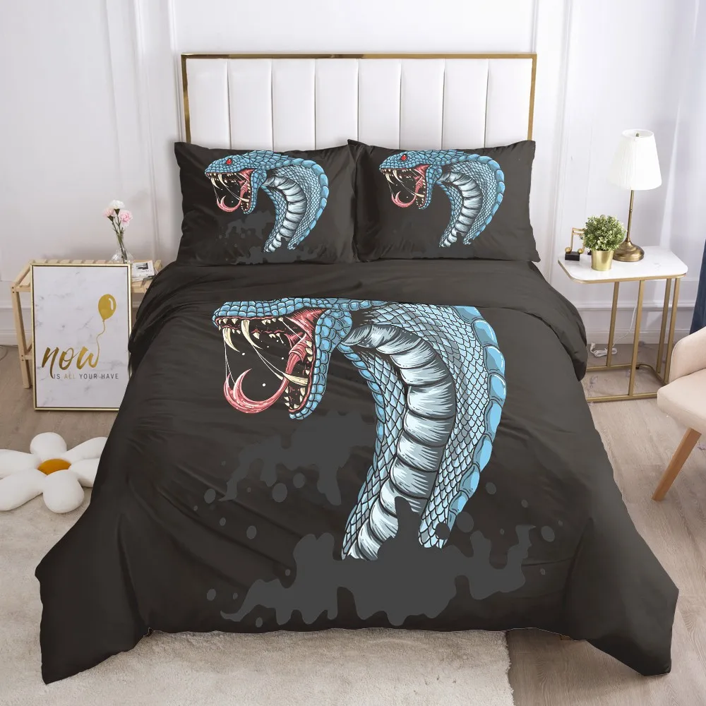 

3D Bedding Set 3 Piece Quilt Covers and Pillowcases Comforter Case Duvet Cover Sets Animal King Single Double Size Bed Linen