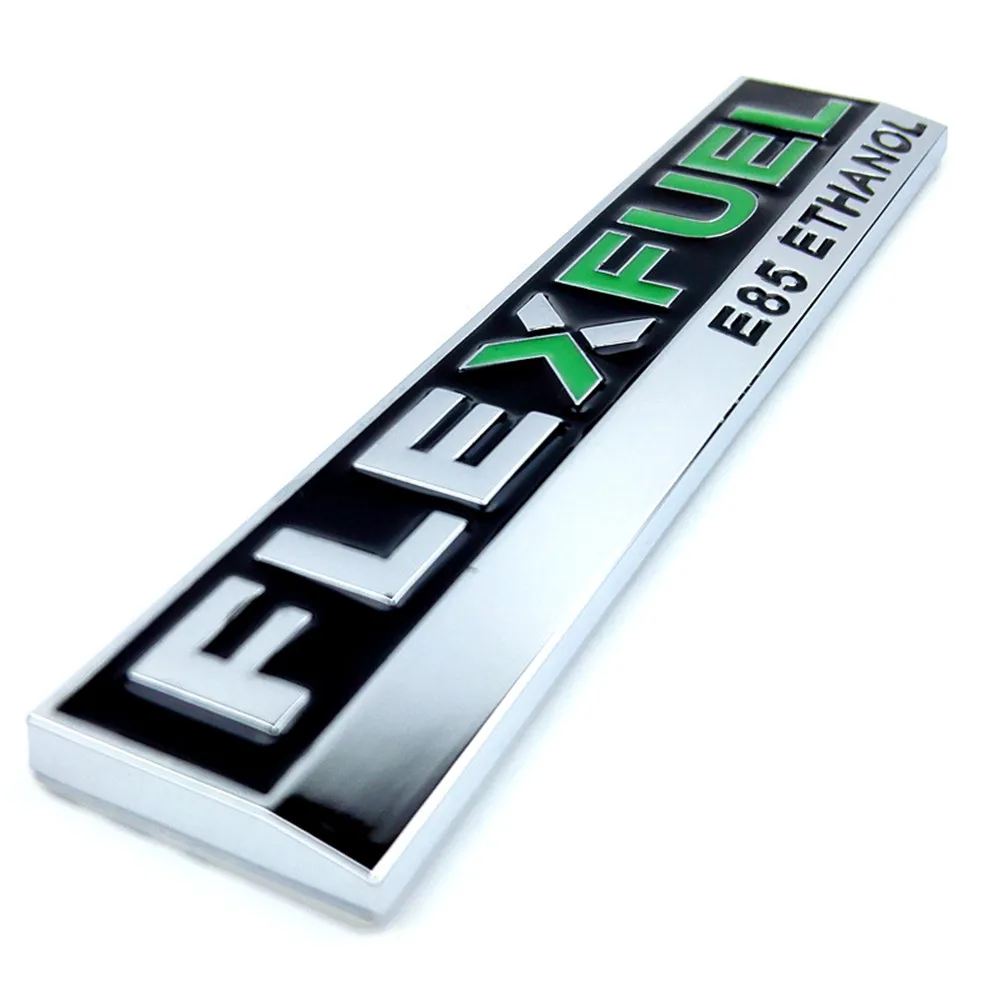 1PC FLEX การใช้ E85เอทานอลรถสติกเกอร์สำหรับทำความสะอาดพลังงานโลหะรถอัตโนมัติรถบรรทุก FLEXFUEL Decal 3D Badge สัญลักษณ์อุปกรณ์เสริม