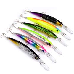 Hard Lure Laser Minnow esche da pesca 152mm 12g con 6 # Hook Deep Sea Fishing Gear Wobbler Tackle Crankbait Isca esca artificiale