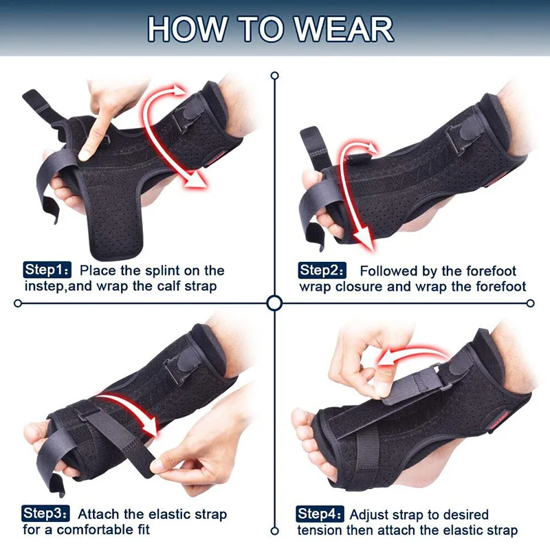 Adjustable Plantar Fasciitis Night Splint Foot Drop Orthosis Stabilizer Brace Support Night Splints Pain Relief