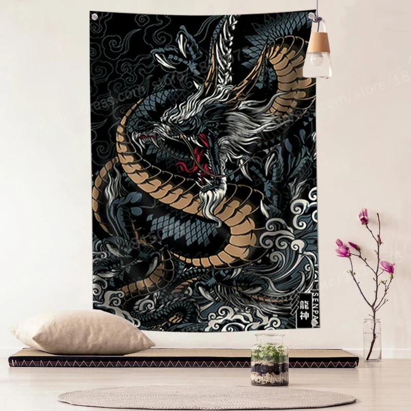 Antica cina drago dio bandiera Banner poliestere 144*96cm appendere al muro 4 occhielli decorazione interna personalizzata