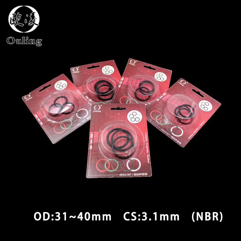 NBR sealing O-ring Boxed nitrile rubber thickness CS 3.1mm OD 31/32/33/34/35/36/37/38/39/40mm  waterproof oil-resistant