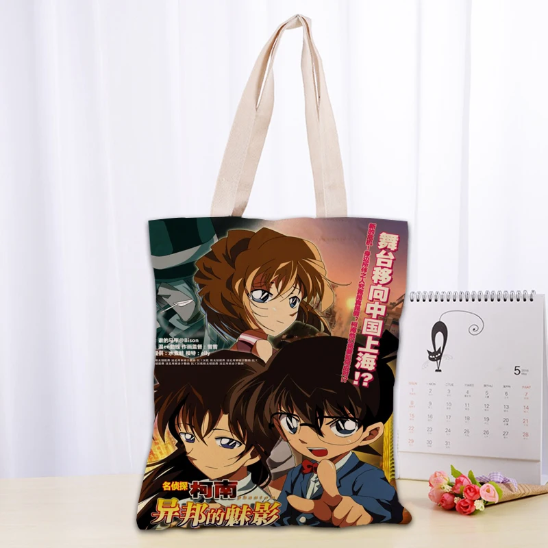 Detective Conan Tote Bag Foldable Shopping Bag Reusable Eco Large Unisex Canvas Fabric Shoulder Bags Tote Grocery Cloth Pouch