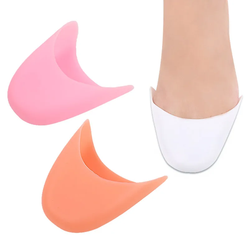 1 Pair Comfortable Ballet High Heel Tiptoe Sleeve Silicone Forefoot Insert Pain Relief Shoe Pads Gel Insole Toe Cover Foot Care