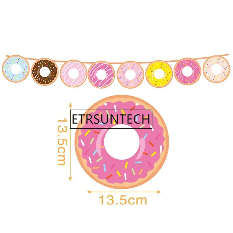 

100pcs Donut Banner Doughnut Bunting Garland Flag Baby Shower Wedding Birthday Party Decorations Photo Booth