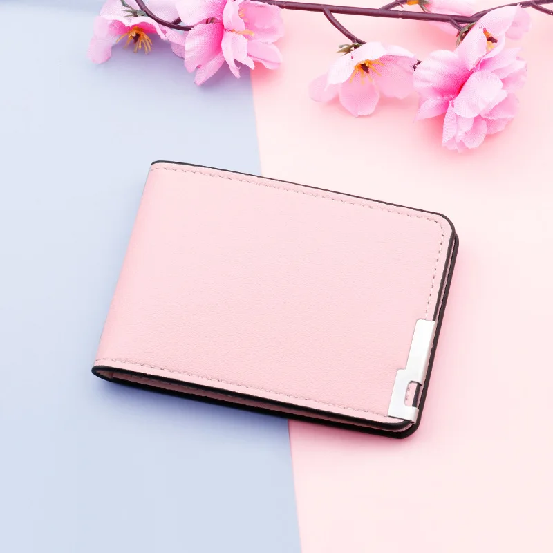 Textured Side Clip Card Case Solid Color Portable Driving License Leather Case For Women Men Protective Cover Card Case