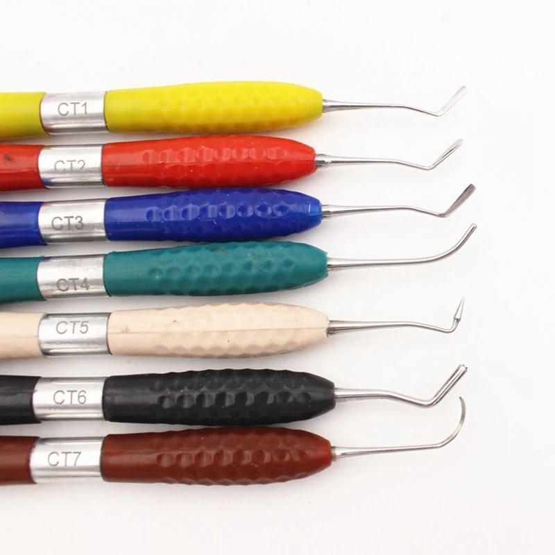 

7Pcs/Set Wholesale Dental Filler Dresser Composite Plated Aesthetic Repair Kit Shaper Knife Restoration Thick Handle Resin