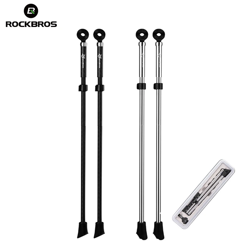 ROCKBROS Bicycle Kickstand MTB Road Adjustable Carbon Parking Racks Mountain Antiskid Stand Foot Support Bicycle Accessories